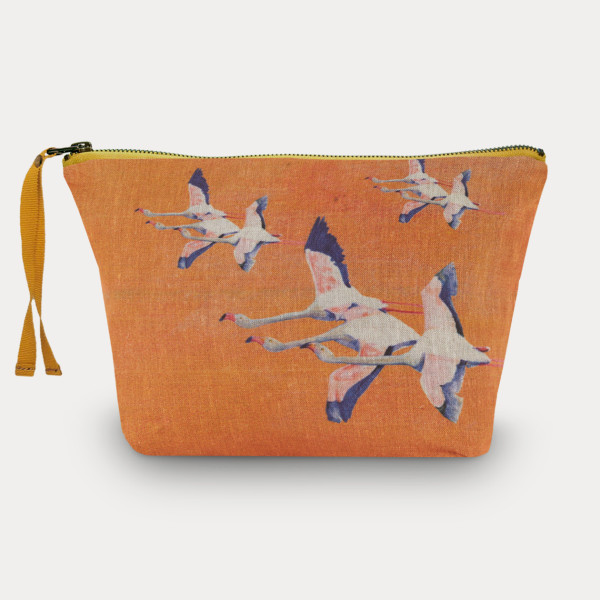 Flamingos-col.orange toiletry bag