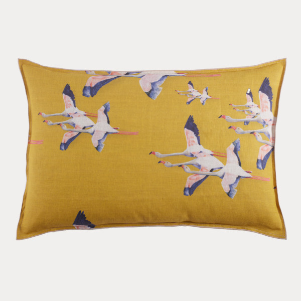 Taie Flamingos jaune