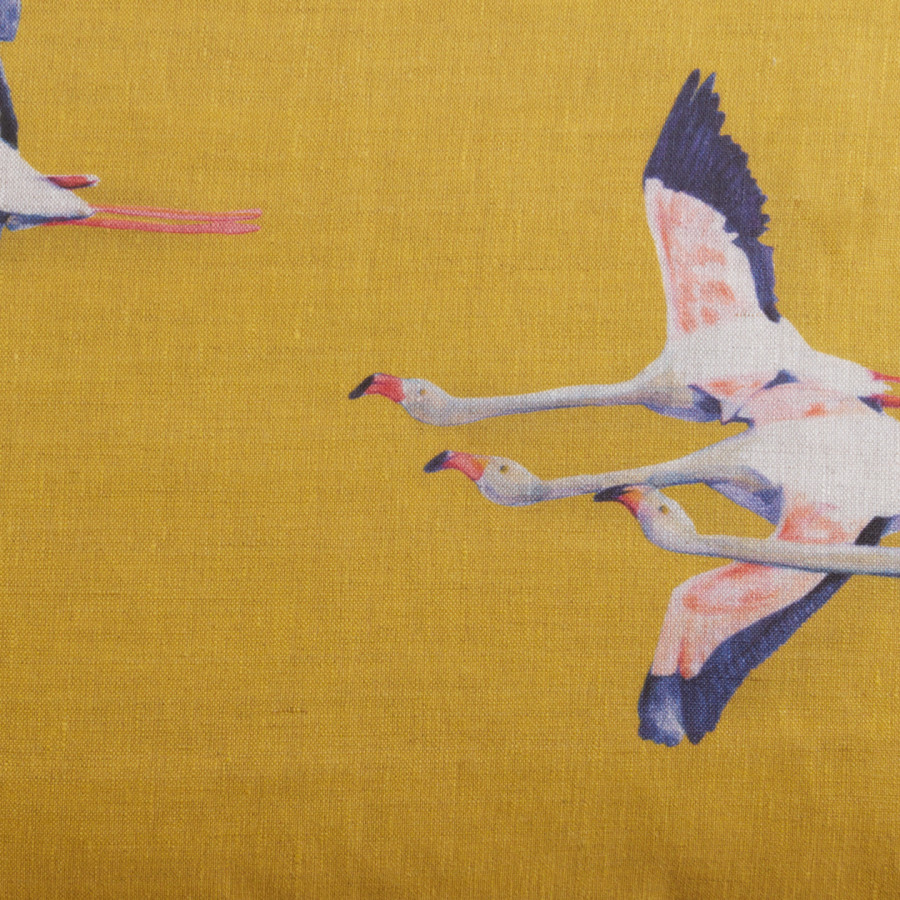 Taie Flamingos jaune
