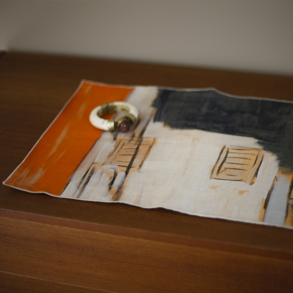 sets de table tableau en lin imprime facade haby bonomo maison levy