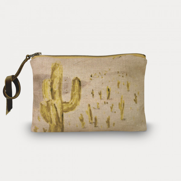 printed linen pouch Cactus haby bonomo maison levy made in france