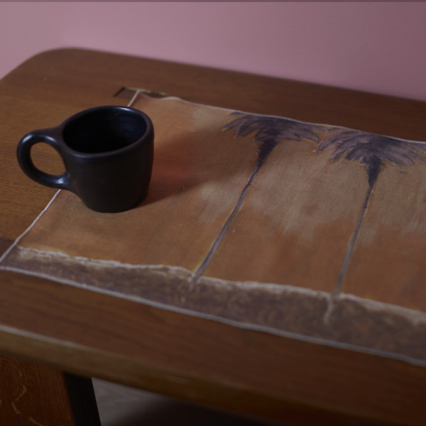 sets de table tableau en lin imprime Le mirage haby bonomo maison levy