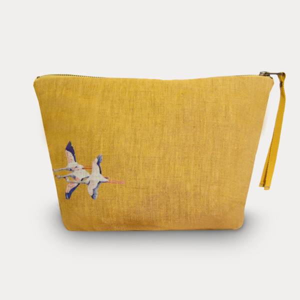 Flamingos-col.jaune toiletry bag