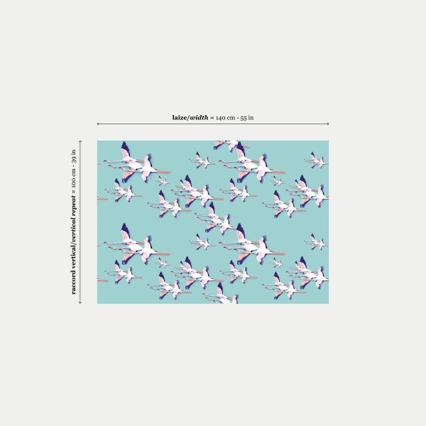 Flamingos-col.vert de gris