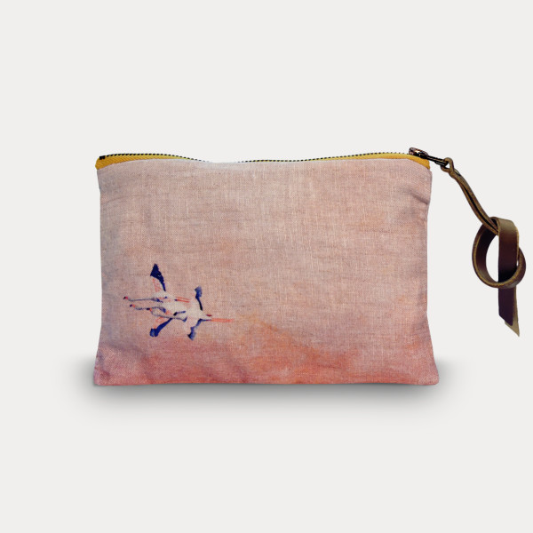 Flamingos-col.rose pouch