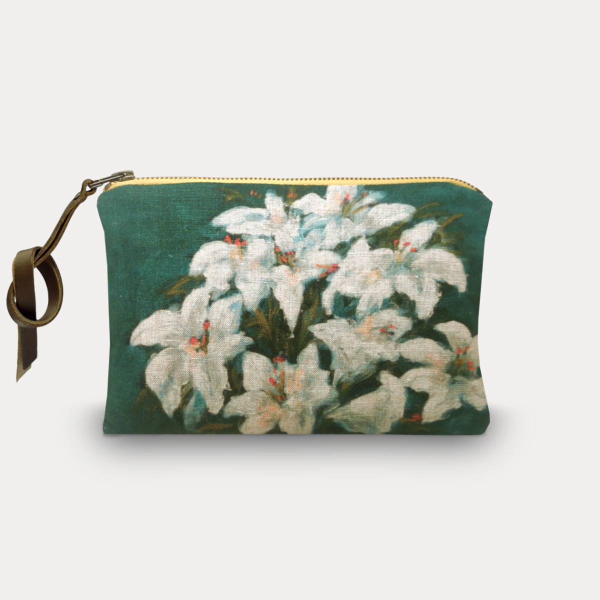 Fleurs blues-col.canard pouch