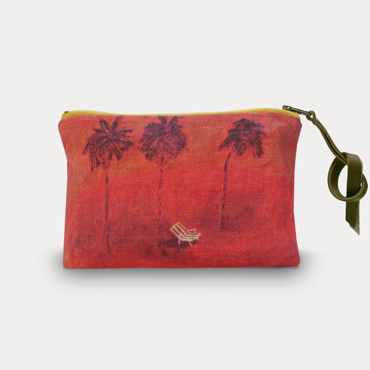 Sous les cocotiers linen pouch 21x15cm