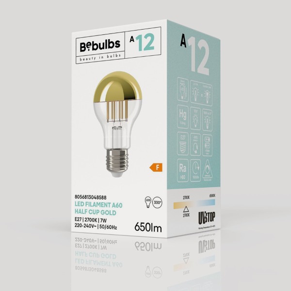 Ampoule LED E27 goutte dorée