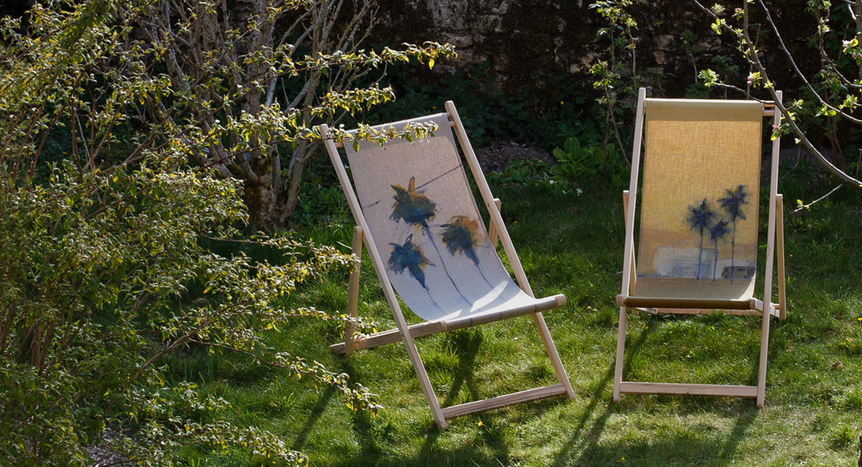 printed deckchairs maison levy